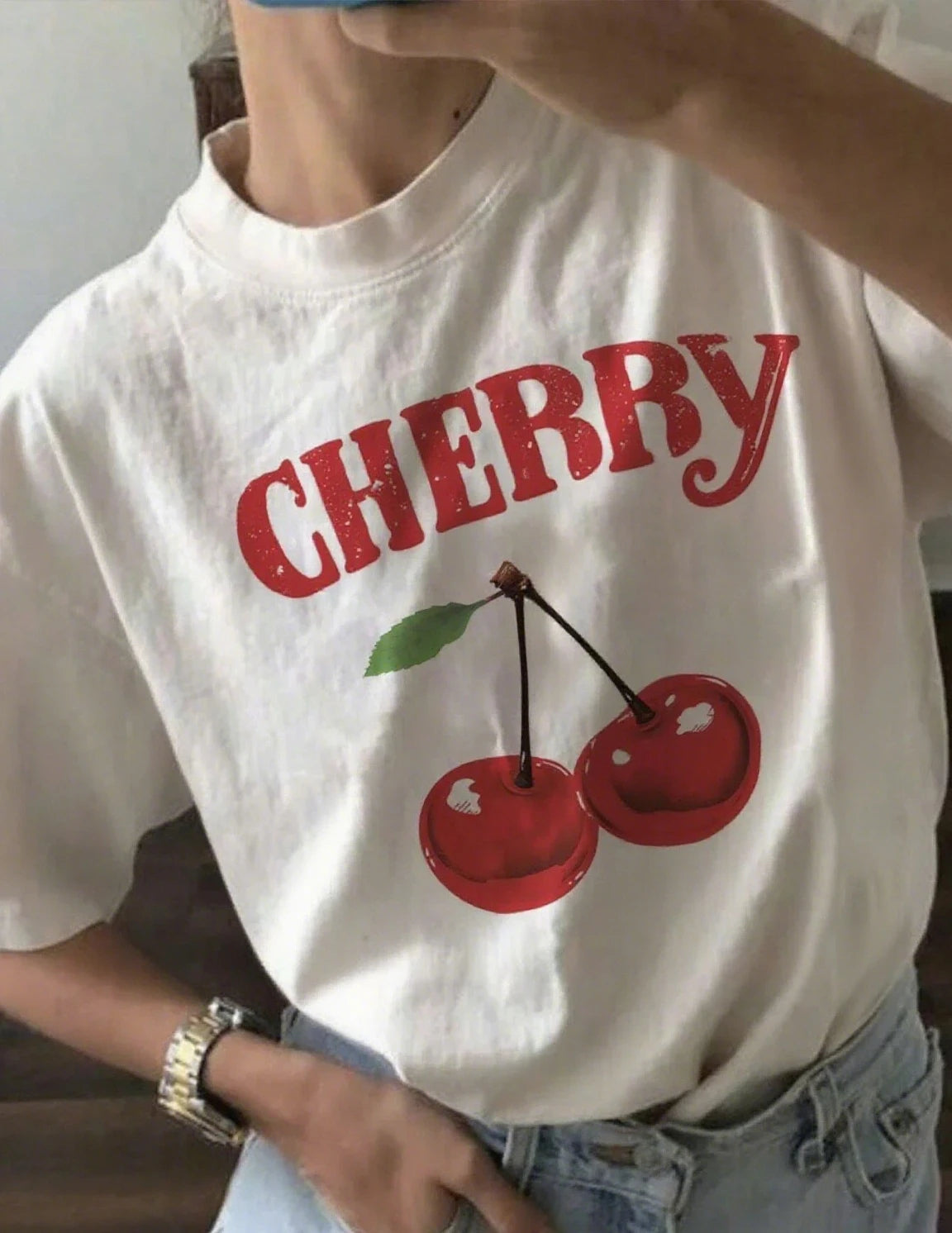 T-shirt com Estampada Cherry
