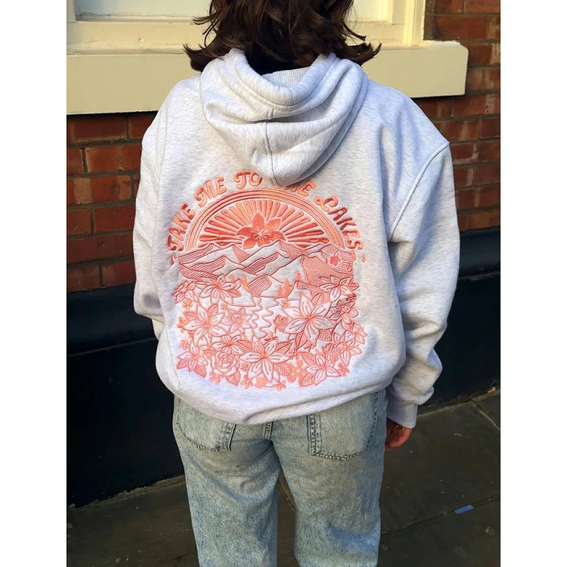 Sweatshirt com Capuz e Bordado Sky