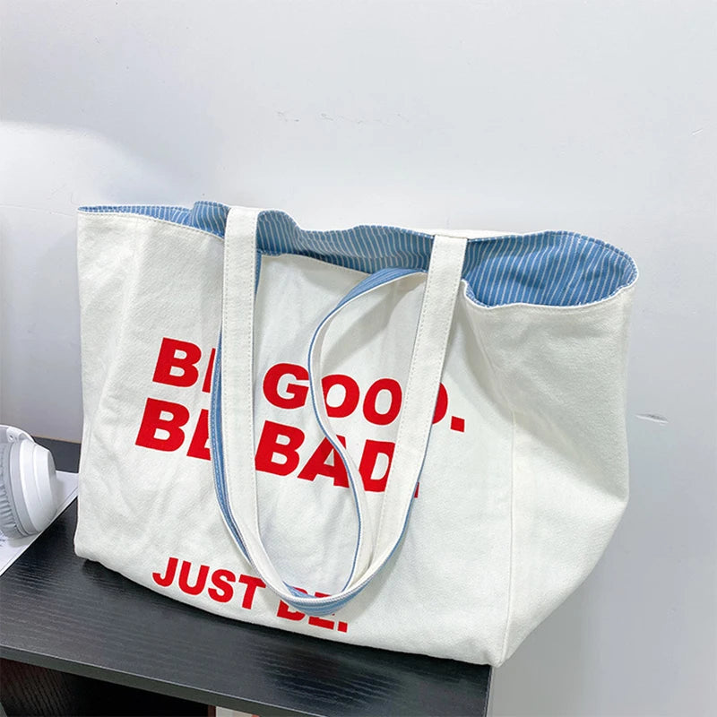 Tote Bag Be Good Be Bad