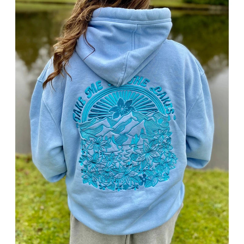 Sweatshirt com Capuz e Bordado Sky