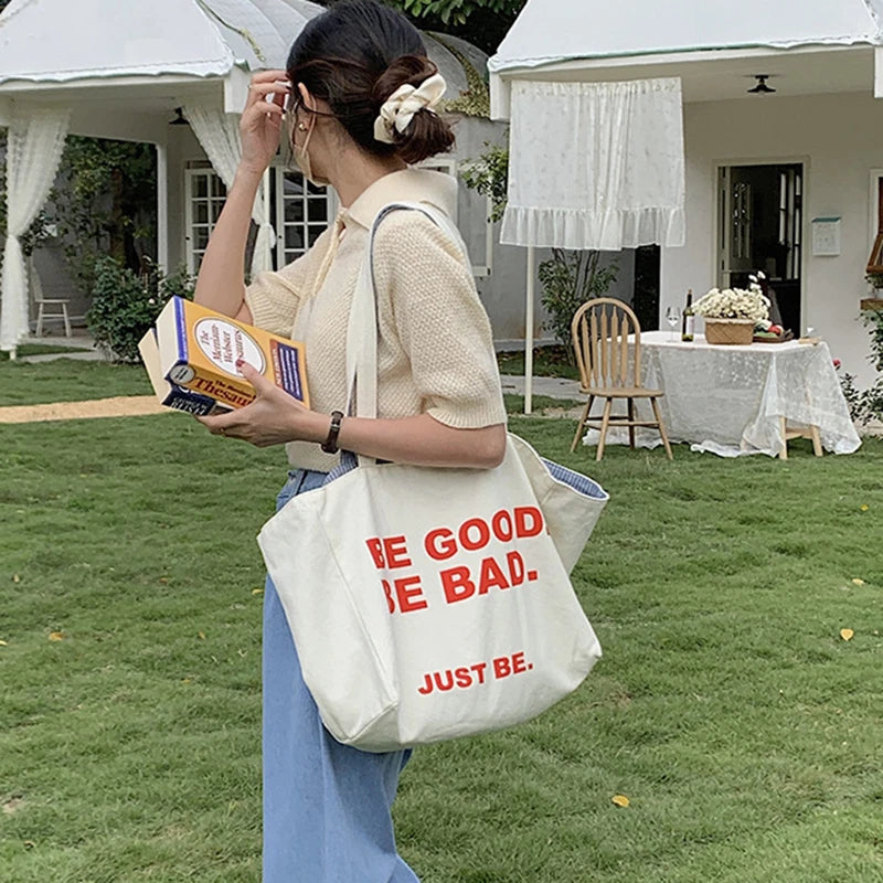Tote Bag Be Good Be Bad